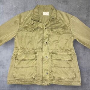 We The Free Women's Coat/Jacket Size M Color Green Jean Material